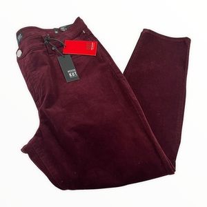 Kut From The Kloth Diana Fab Ab Skinny Maroon Corduroy Pants Size 18P